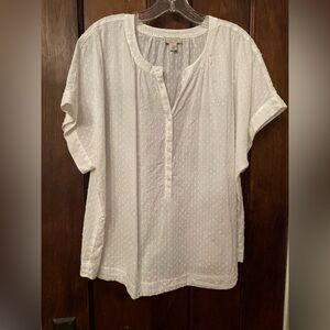 J. Crew Point Sur Popover Shirt White XL